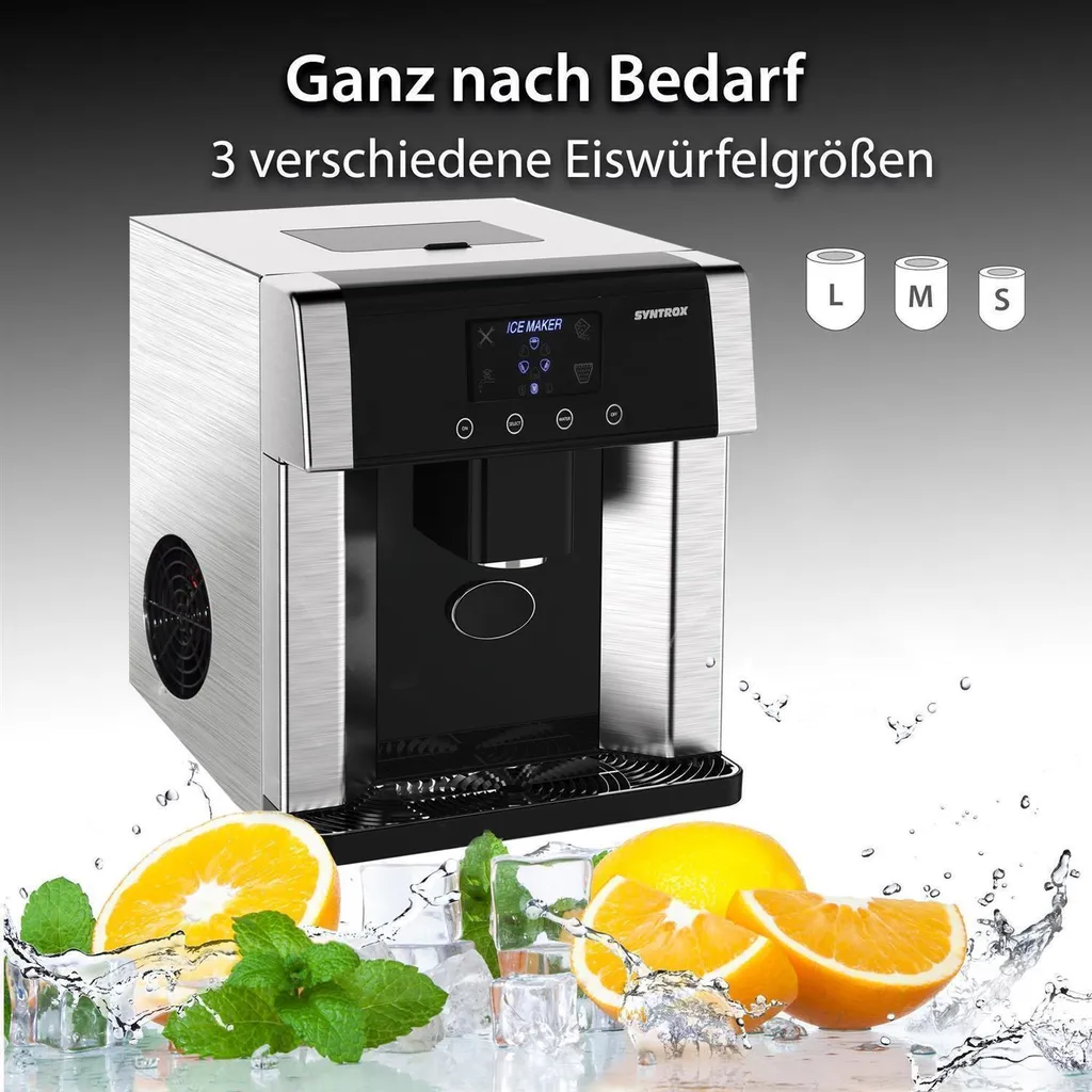 Machine à glaçons Bolavi Inox robuste avec fonction eau glacée intégrée