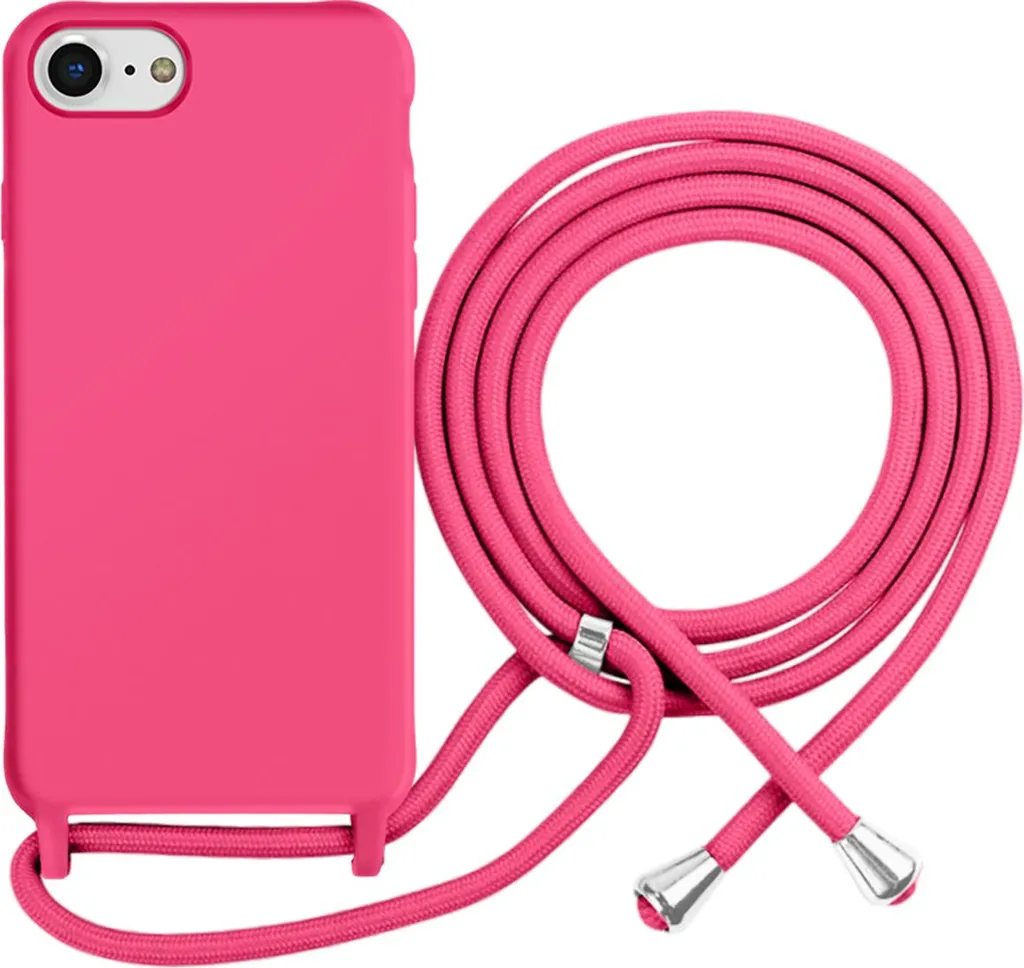Moxie, custodia in TPU Color Lace per iPhone 7/8 con catena da trasporto, rosso fucsia