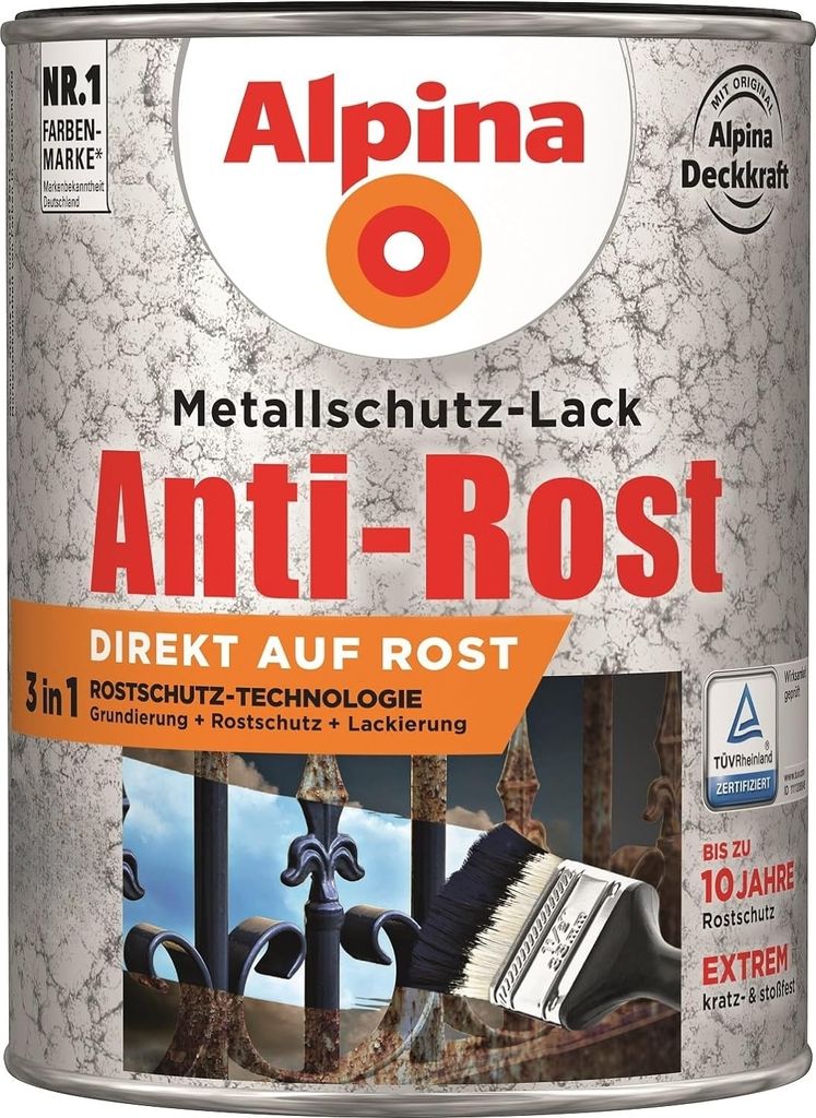 Alpina Metallschutz-Lack Hammerschlag 2,5 L grün Produktbild