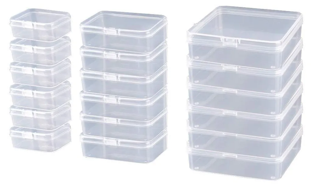 Boîte de rangement bijoux transparente 18 compartiments avec couvercle