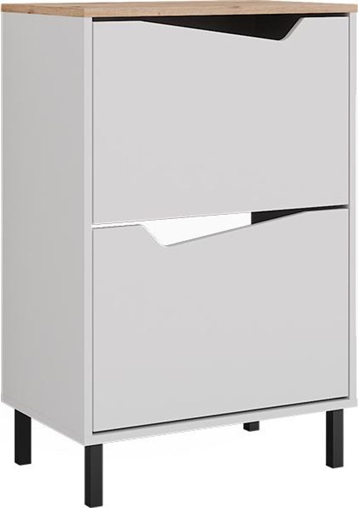 Vicco Schuhkipper Marelle, 60 x 91.6 cm mit 2 Fächern, Weiß/Artisan