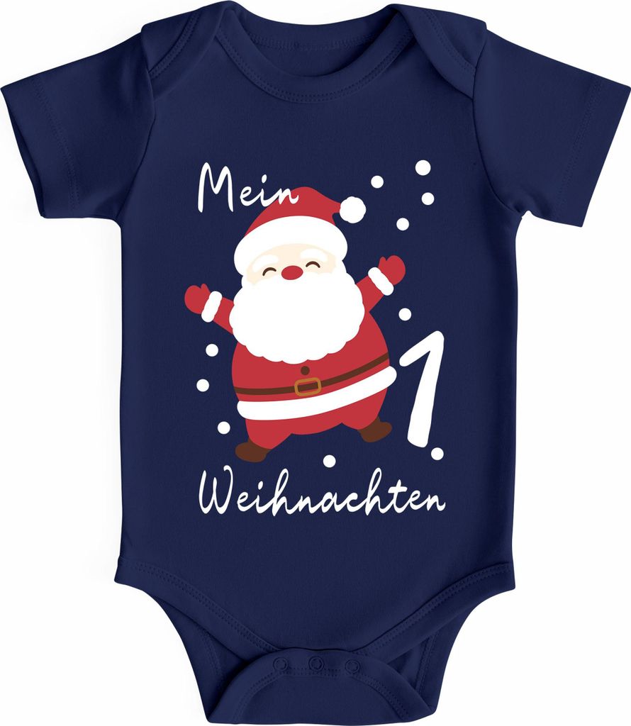 Baby Body kurzarm Mein erstes Weihnachten {styleVariationName} Aufdruck XMAS Outfit Mädchen & Jungen Baumwolle MoonWorks