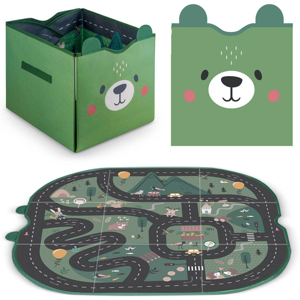 NK-408 Nukido-Spielzeugbehälter und Matte - grün