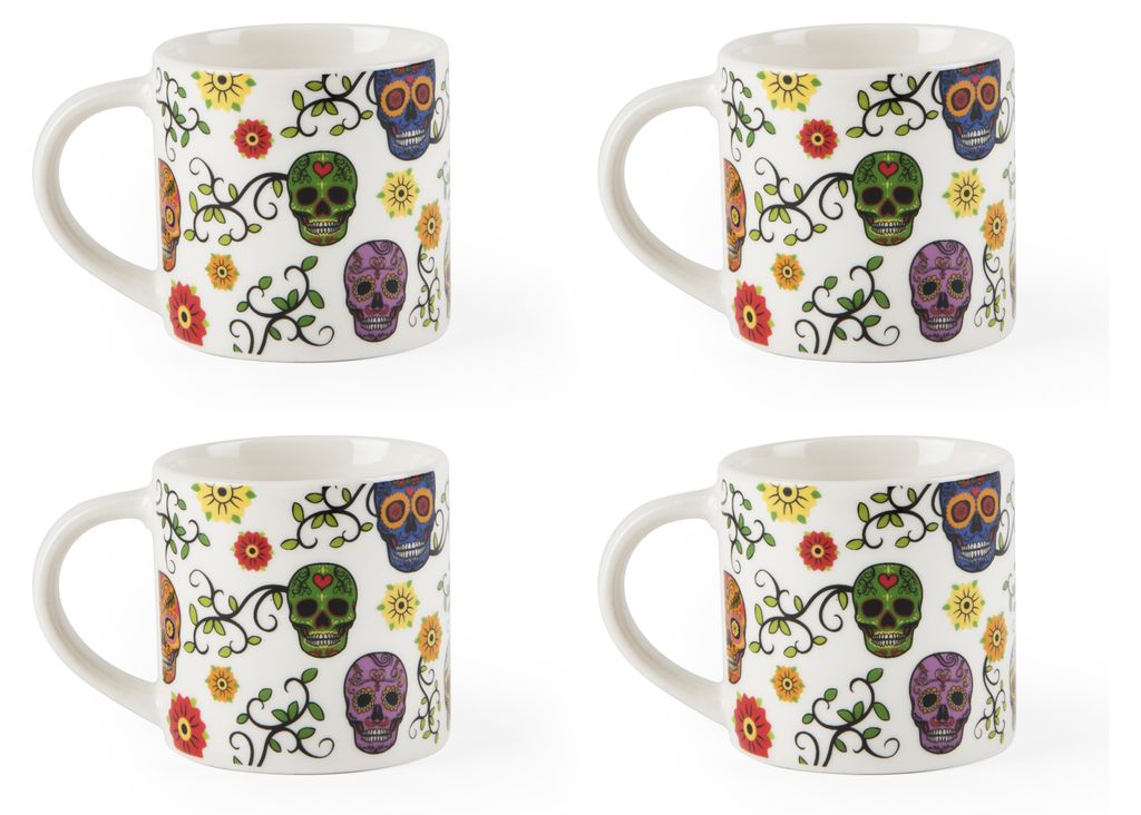 Excelsa Set Von 4 Espressasse 10 cl Calavera Porzellan Bunt Zdjęcie produktu 
