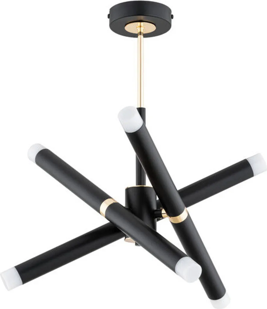 Luminaire Suspension VILIO Noir et Or - Éclairage Puissant 6 Lampes G9