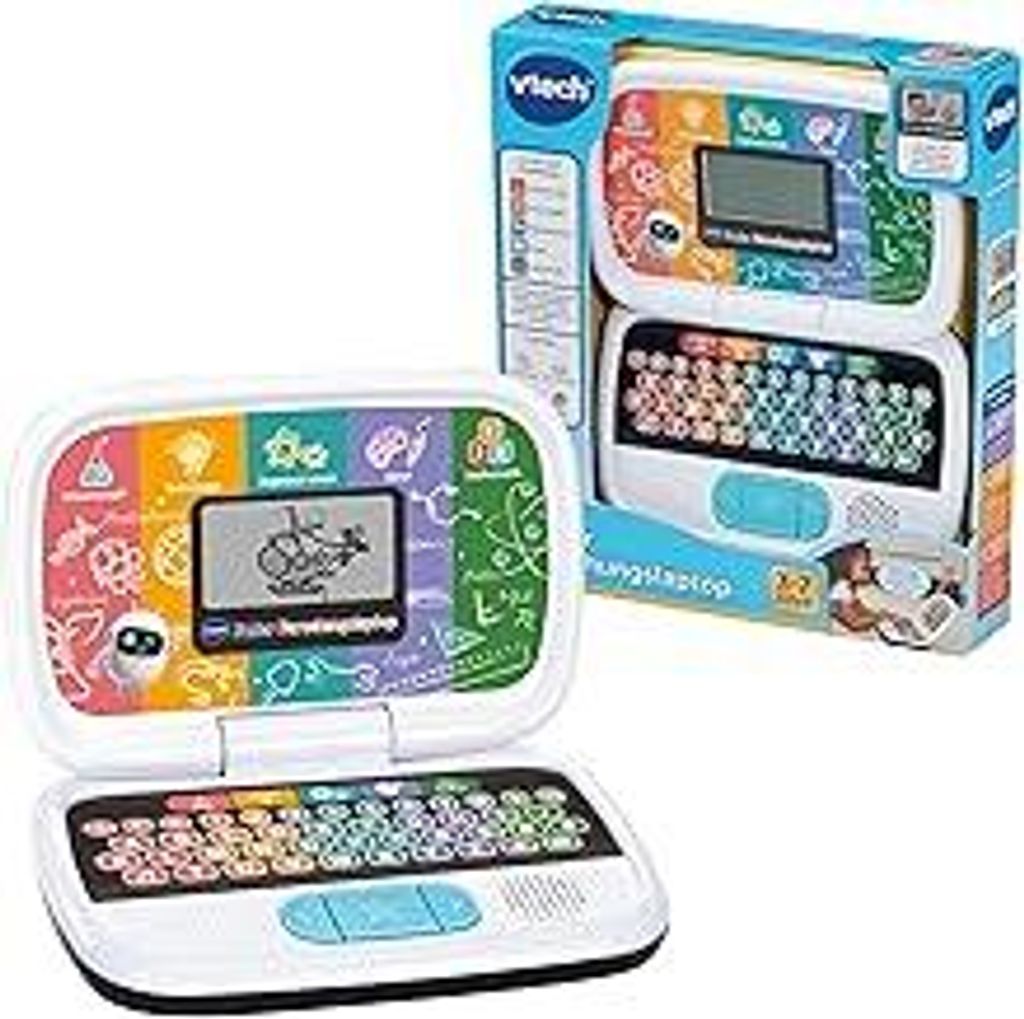 VTech Junior Forschungslaptop – Lerncomputer mit Inhalten zu Buchstaben, Zahlen und Zählen, Wissenschaft, Technologie, Wortschatz, Kunst u. v. m...