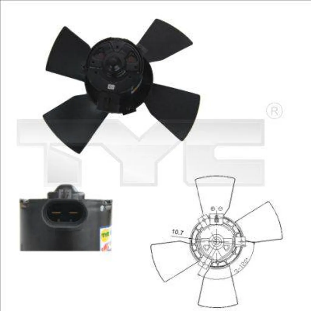Ventilateur de radiateur TYC 825-0015 compatible Astra F Corsa B Vectra