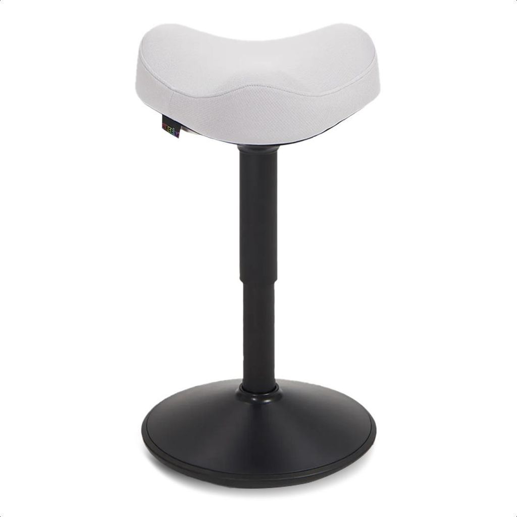 Wobblez Soothe Sattelhocker - Ergonomischer Hocker für aktives Sitzen - Höhenverstellbarer Stuhl - 45 cm bis 65 cm - Grau/Schwarz