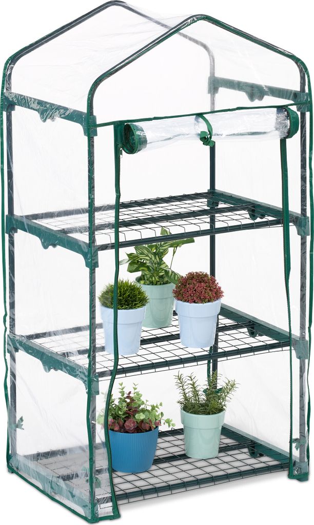 Serra da balcone Relaxdays, pellicola in PVC, acciaio, A x Immagine del prodotto 