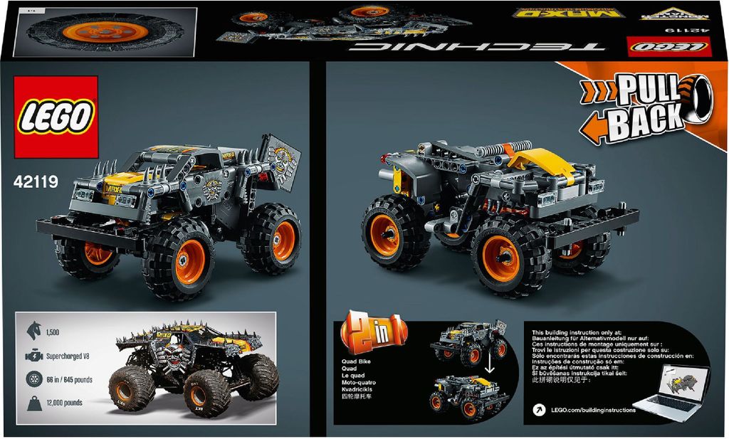 LEGO 42119 Technic Monster Jam Max-D Truck und Quad, 2-in-1 Produktbild 10