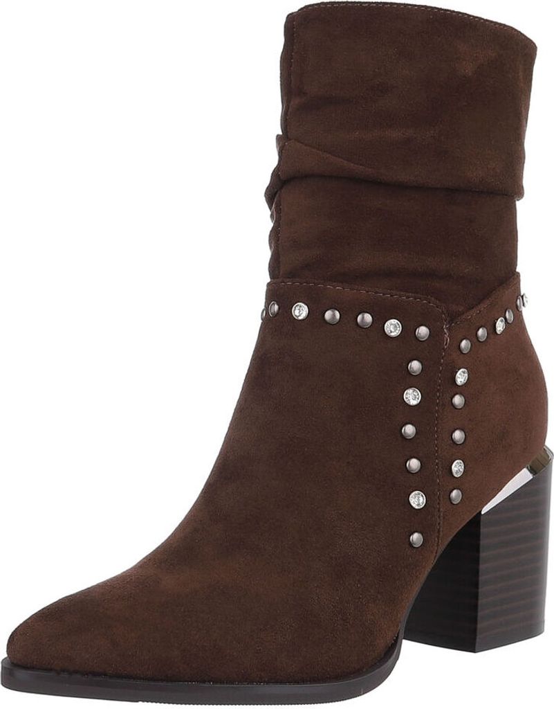 Ital-Design Damen Stiefeletten Leicht gefüttert Wildlederoptik High-Heel Stiefeletten 88577537 Braun Gr. 40