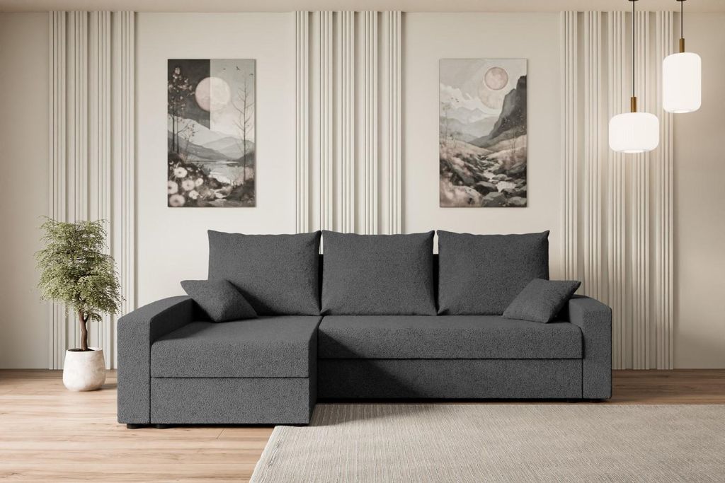 ALTDECOR Ecksofa mit Schlaffunktion und Bettkasten Corner Sofa Bett Eckcouch Couch L-Form Schlafcouch Ausziehbar Wohnlandschaft Schlafsofa Cauchsof...
