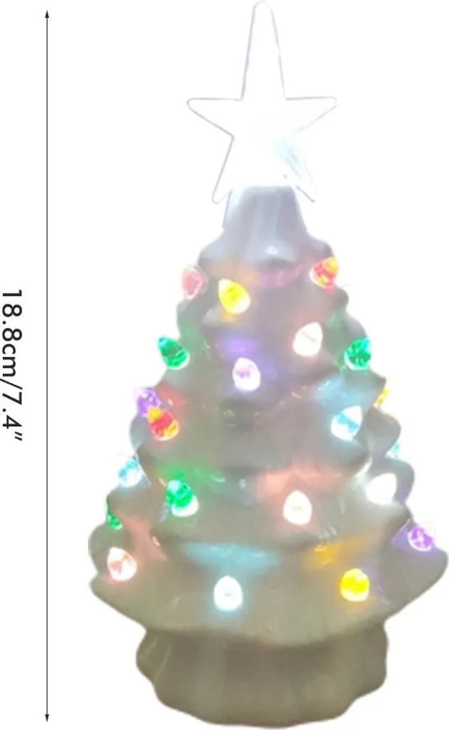 Déco de Noël sans fil en céramique 18,8 cm - Éclairage LED sécurisé