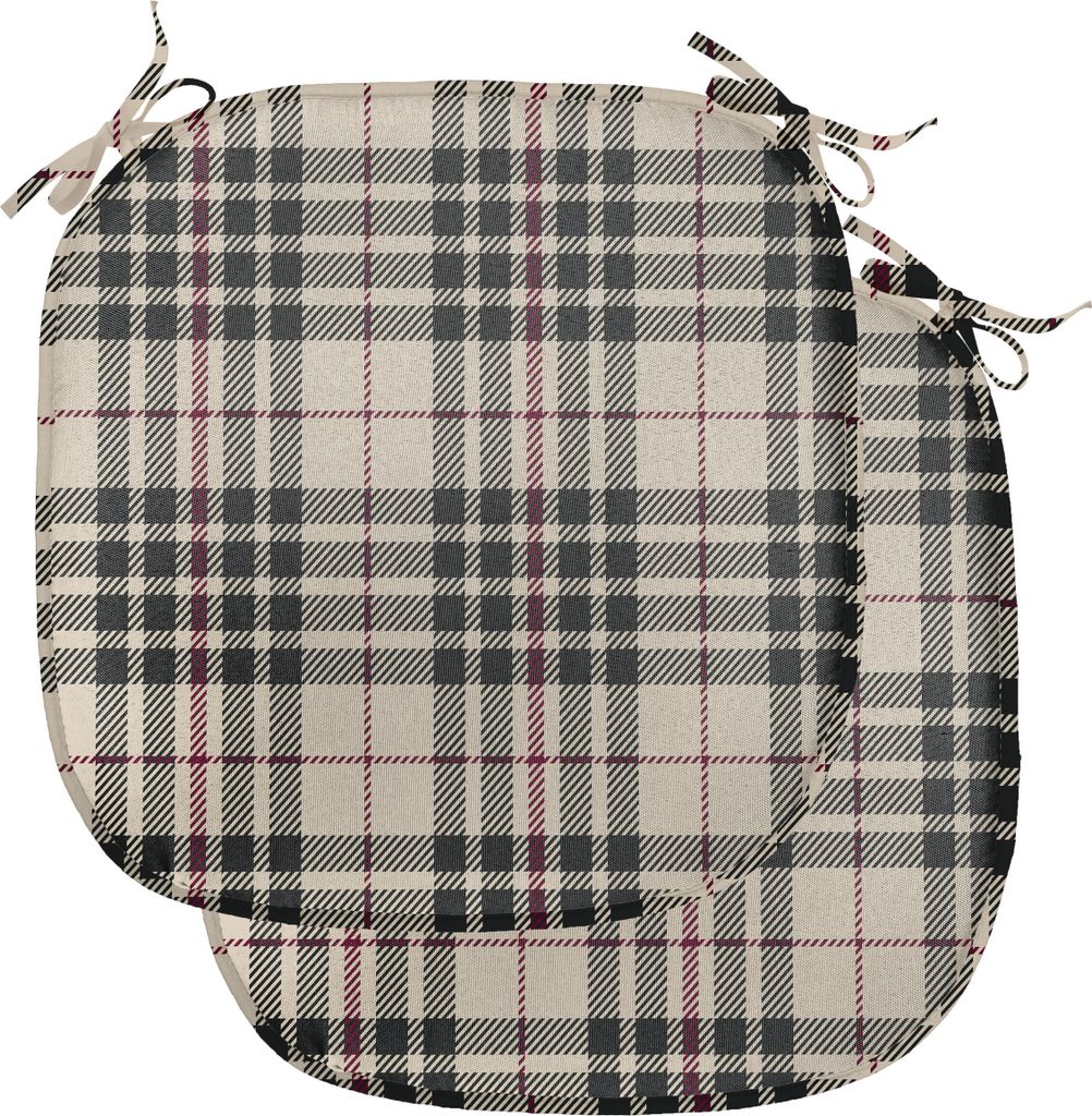 ABAKUHAUS Abstrakt Polster für Esszimmerstühle, Tartan britische Heraldik, Dekoratives wasserfestes Kissen mit Riemen für Küchensitze, 40 cm x ...