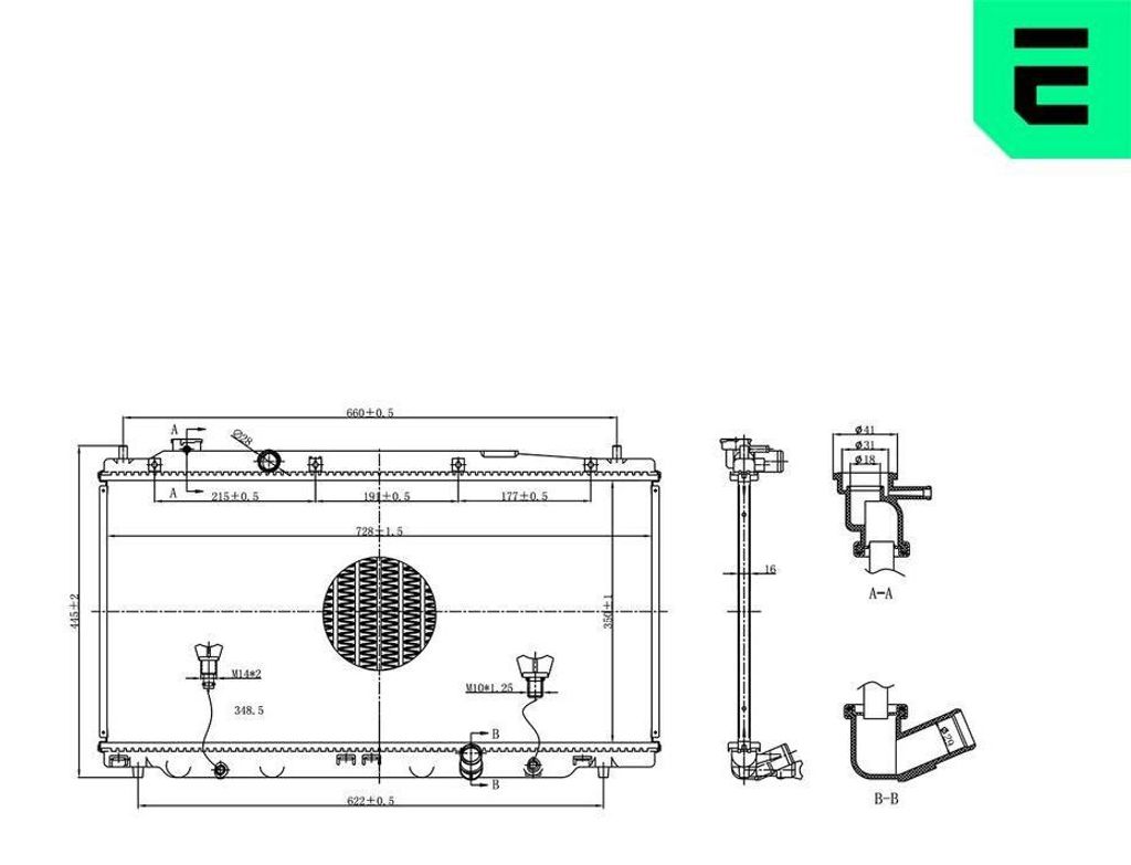 ERA 673542 Kühler Wasserkühler Motorkühler für HONDA Jazz III Schrägheck (GE, GG, GP, ZA)