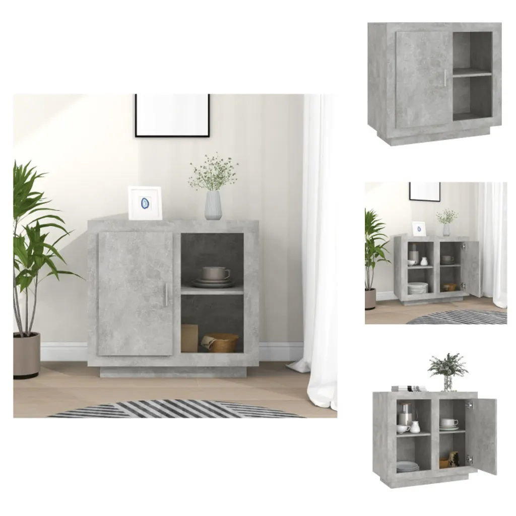 Credenza vidaXL Bianco Cemento 80x40x75 cm | Design Contemporaneo