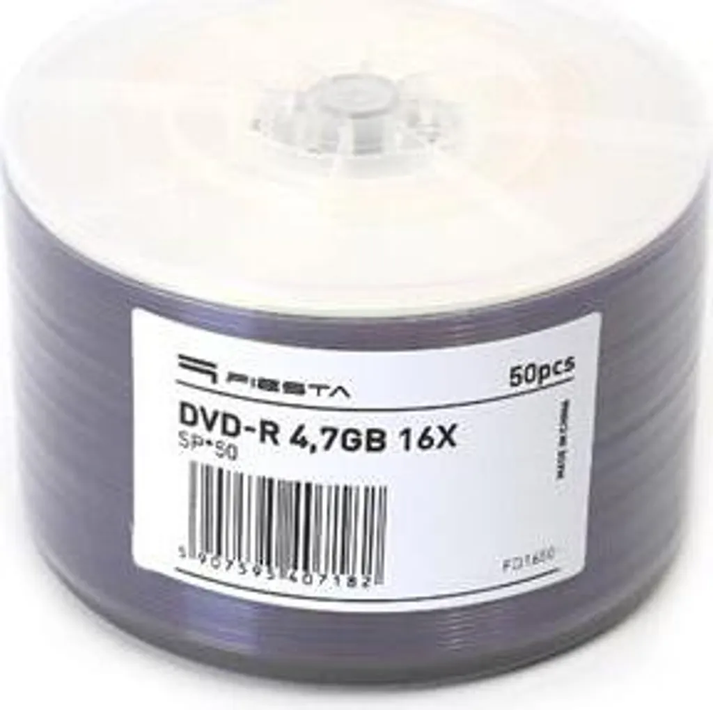 DVD-R 4.7Go grande vitesse 16X Platinet Fiesta boîte de 50 disques 40718