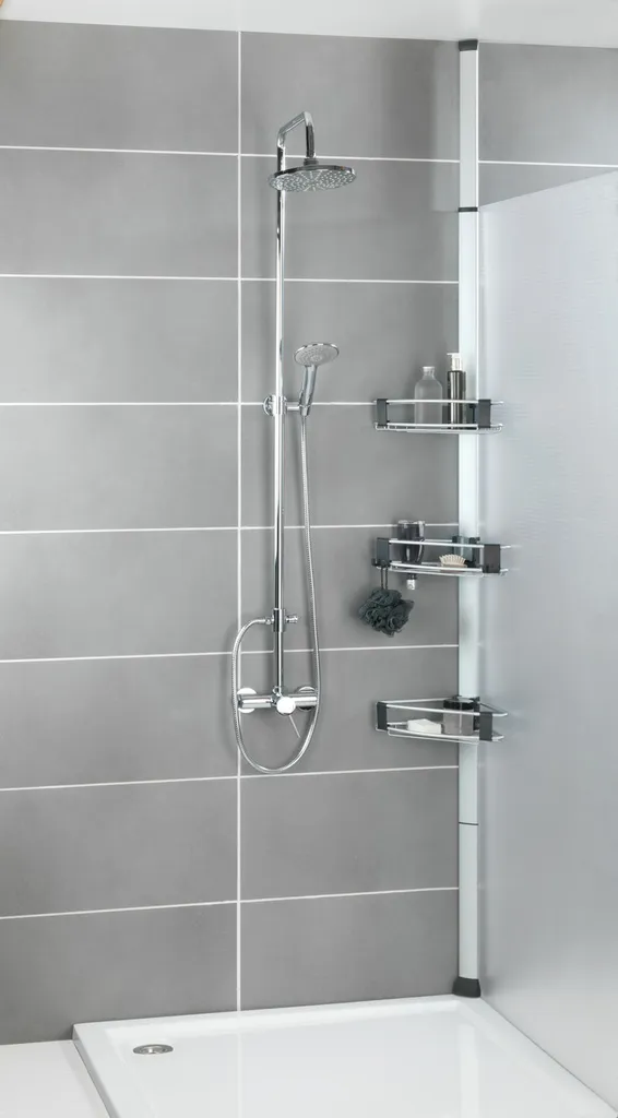 Serviteur de douche télescopique Purio - Étagère d'angle sans perçage - 2