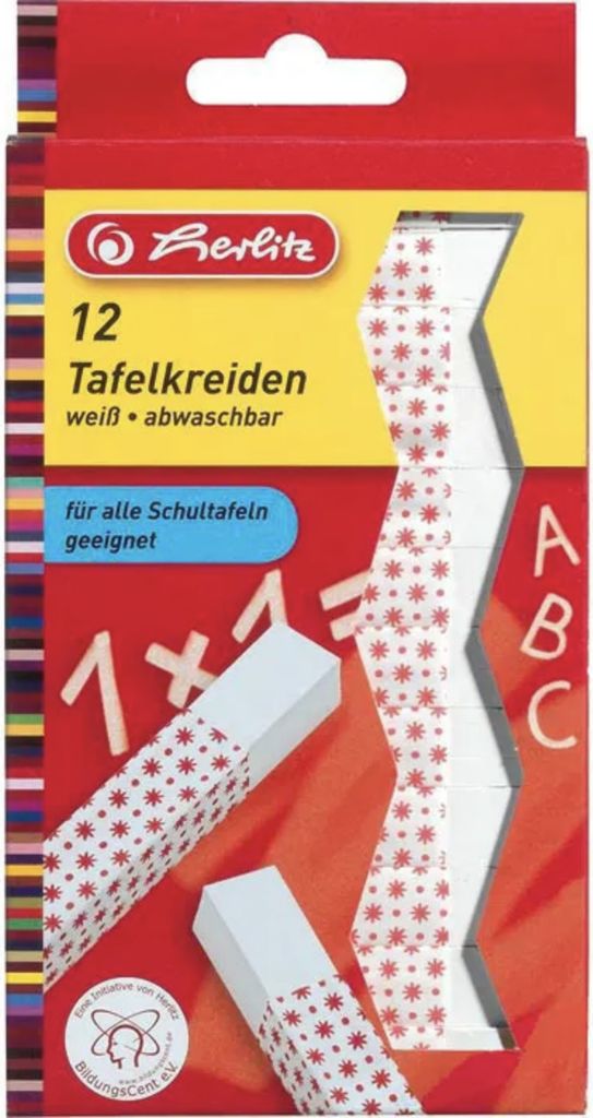 Herlitz gesso per lavagna bianco carta incartata lavabile Immagine del prodotto 