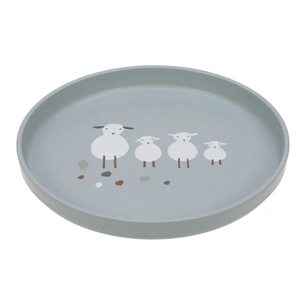 Assiette bébé incassable en PP Lässig Tiny Farmer bleu pastel