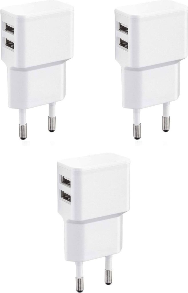 Wicked Chili 3er Set Dual USB Ladegerät 12W / 2400mA Pro Series Universal Netzteil geeignet für Handy, Watch, Powerbank und Bluetooth Speaker, 2-...