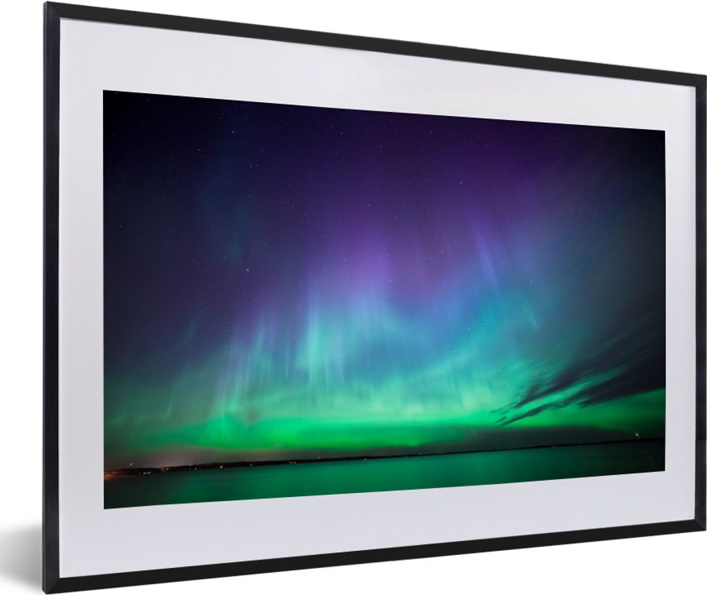 MuchoWow® MuchoWow® Gerahmtes Poster Nordlichter - See - Produktbild 