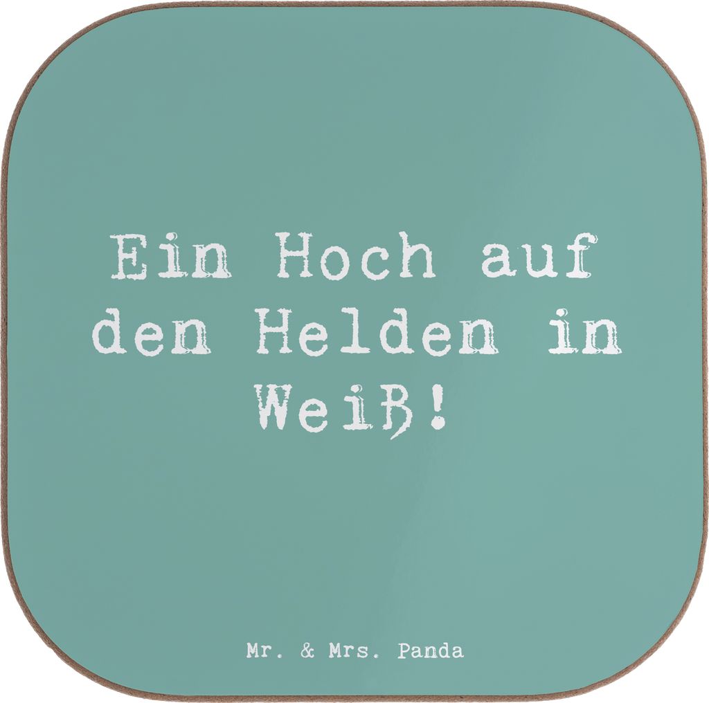 Mr. & Mrs. Panda Tischuntersetzer Spruch Arzt Held - Meeresbrise - Geschenk, Tassenuntersetzer, Getränkeuntersetzer, Tassen Untersetzer, Motivatio...
