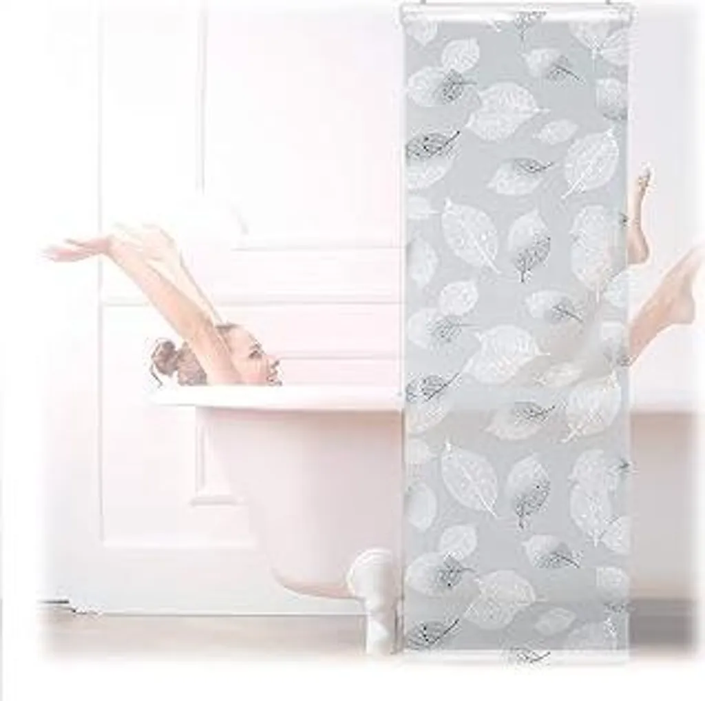 Tenda Doccia Design Foglie 60x240 - Soluzione Moderna a Rullo