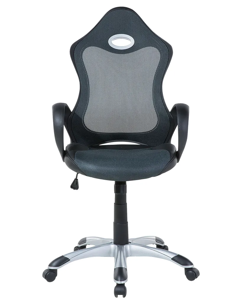Siège de bureau gris à bascule Beliani avec dossier en maille ventilée