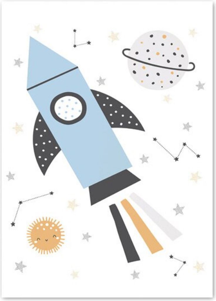 TPFLiving Kunstdruck LW-1078 (OHNE RAHMEN) Poster - Leinwand - Wandbild - Hochauflösender Giclée-Druck, langlebig und hochwertig - Raumschiff, Ra...