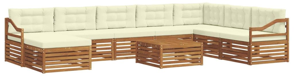 vidaXL Outdoor-Sofagarnitur 9 pcs Natur und Creme Produktbild 