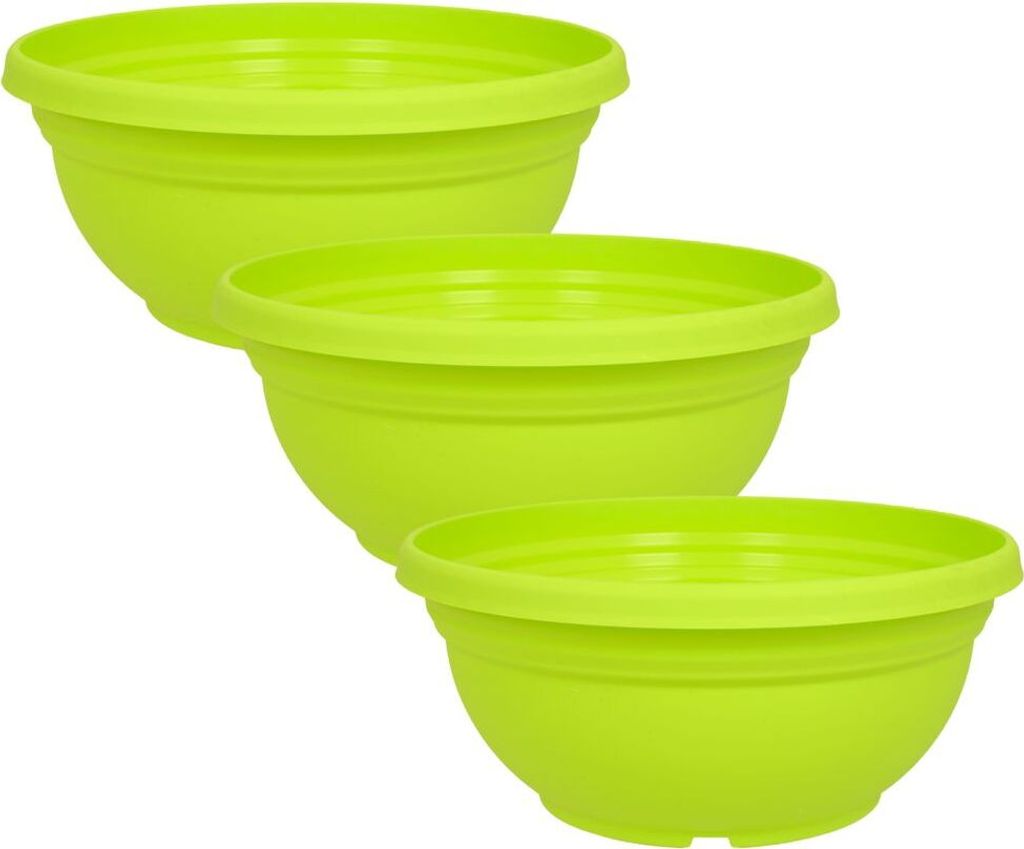 MePla - 3 Stück - Pflanzschale Orion 19 gelbgrün