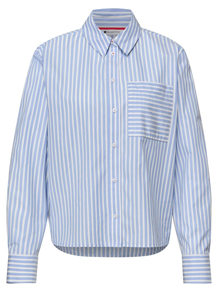 Street One Striped shirtcollar blouse w b original blue 42 Produktbild 