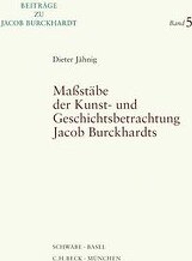 Jähnig, D: Jacob Burckhardt