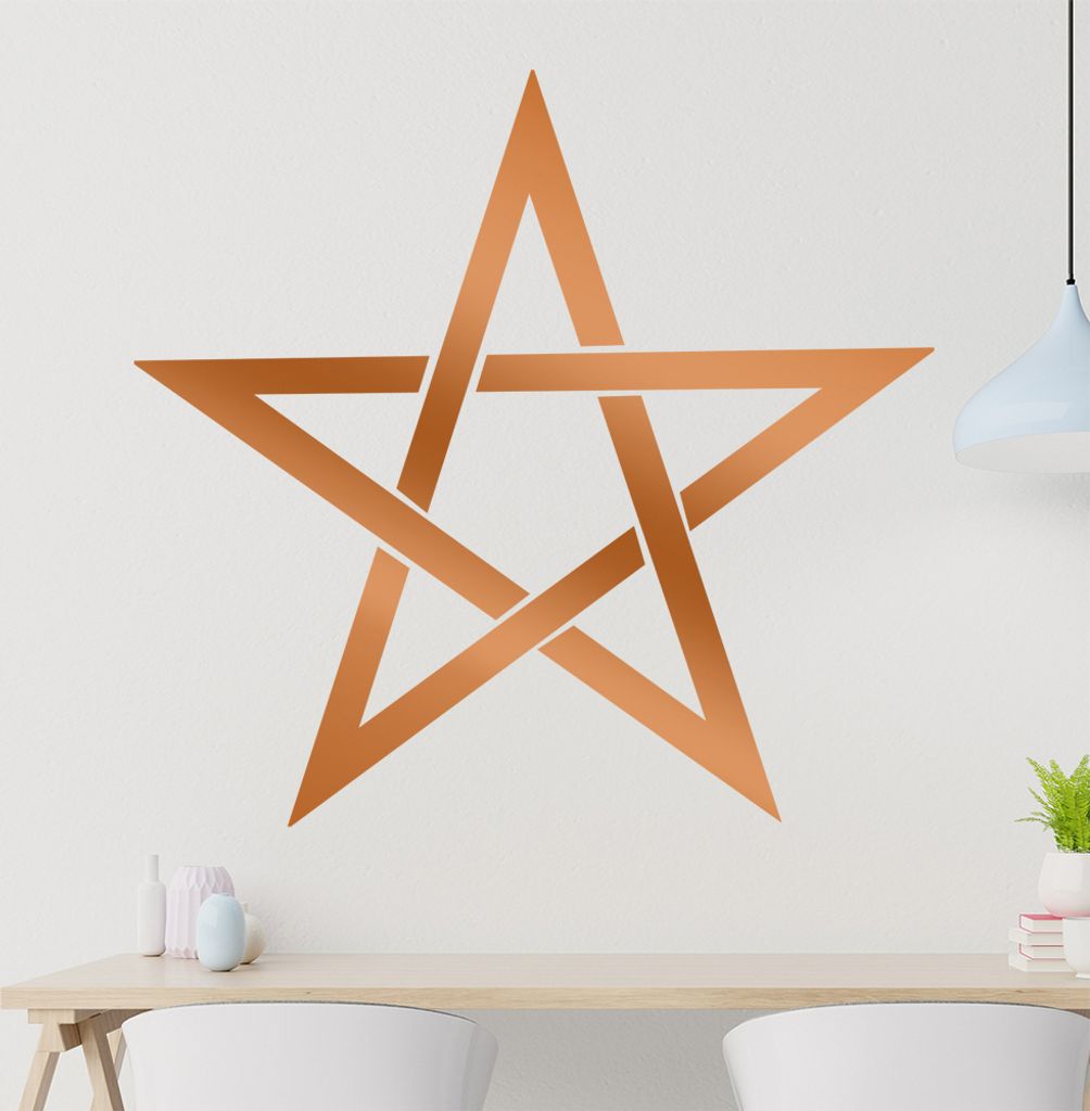 Pentagramm Wandtattoo in 6 Größen - Wandaufkleber Wall Sticker - Dekoration, Küche, Wohnzimmer, Schlafzimmer, Badezimmer