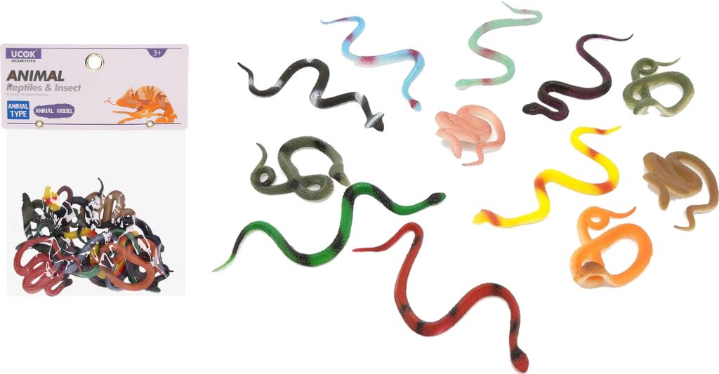 Tierfiguren Schlangen Set 12 Stück 10 cm Produktbild 
