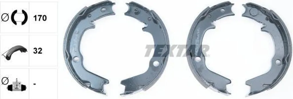 Kit Mâchoires de Frein à Main TEXTAR 91082800 Compatible Mitsubishi MB
