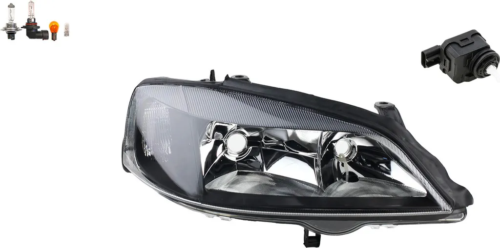 Faro Anteriore Nero Opel Astra G 98-05 Johns con Regolazione Elettrica