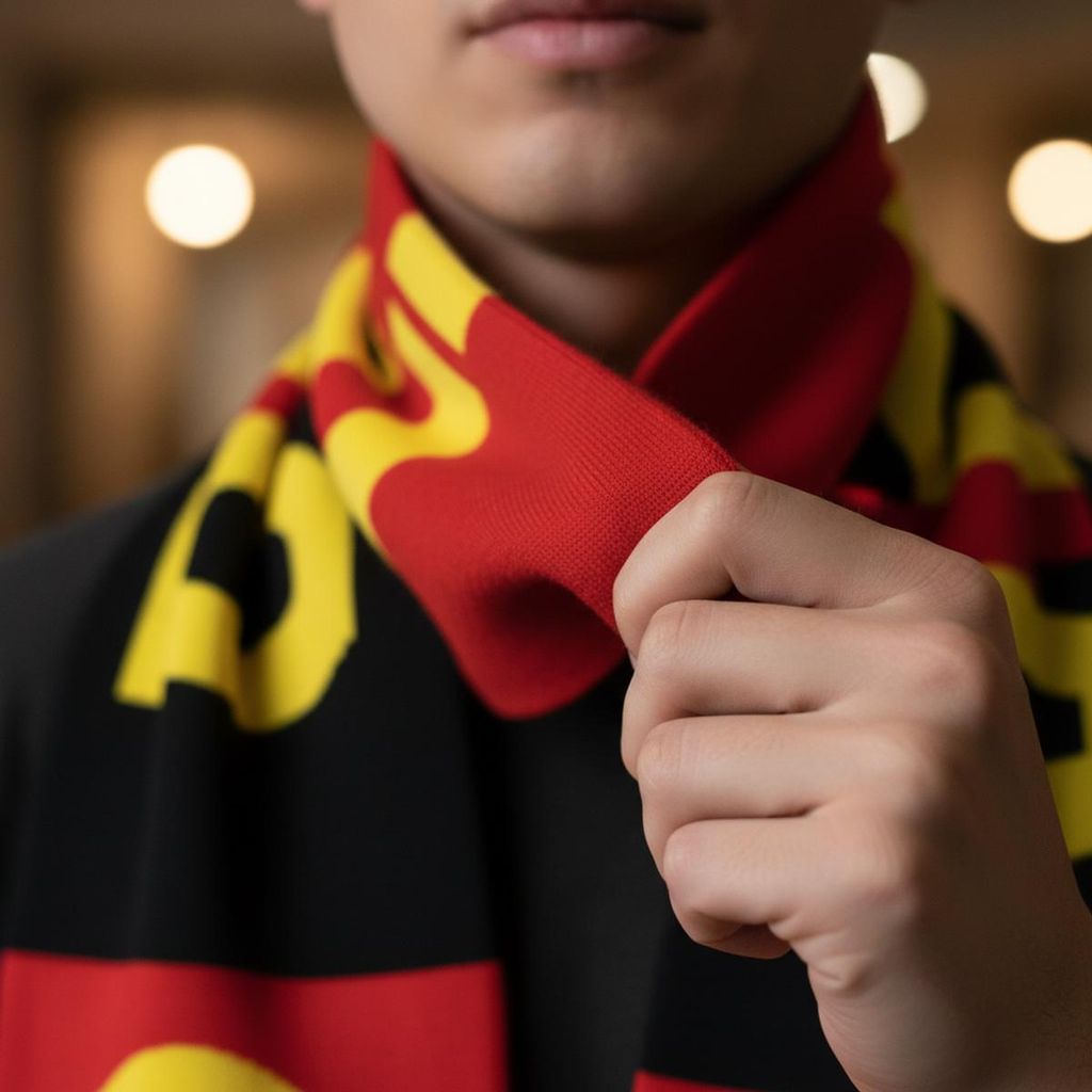Fries Deutschland Fanschal Fußball WM EM Schal Feinjersey Produktbild 