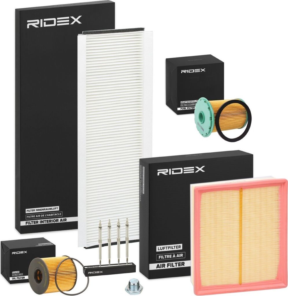 RIDEX Inspektionspaket Filterset für RENAULT MASTER II Kasten (FD) MASTER II Pritsche/Fahrgestell (ED/HD/UD) MASTER II Bus (JD)