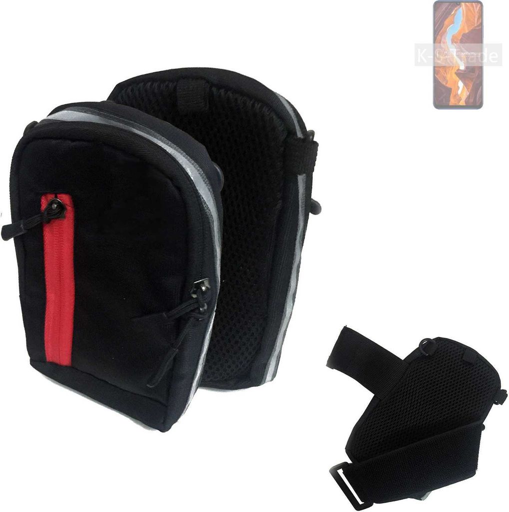 K-S-Trade Outdoor Gürteltasche Holster Umhängetasche kompatibel mit Wiko 10 schwarz Handy Tasche Case travelbag Schutz Hülle Handy Hülle