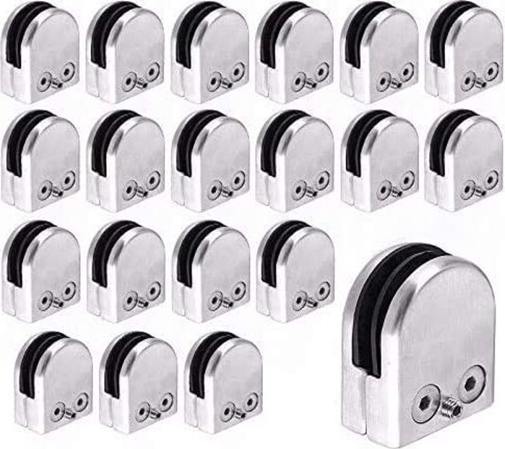 20pcs 8-10mm Glasklemmhalter Edelstahl Glashalter Produktbild 