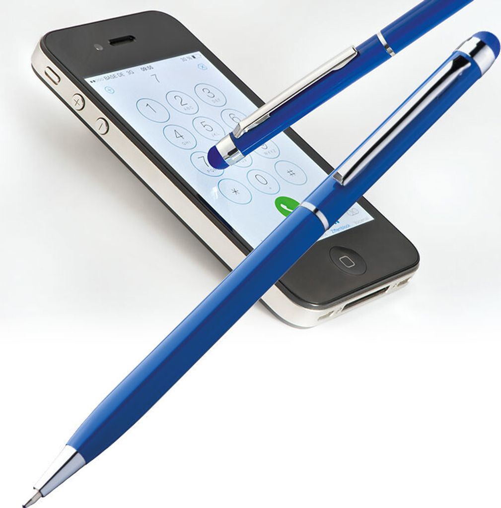 10 Touchpen Drehkugelschreiber / aus Edelstahl / Farbe: Produktbild 