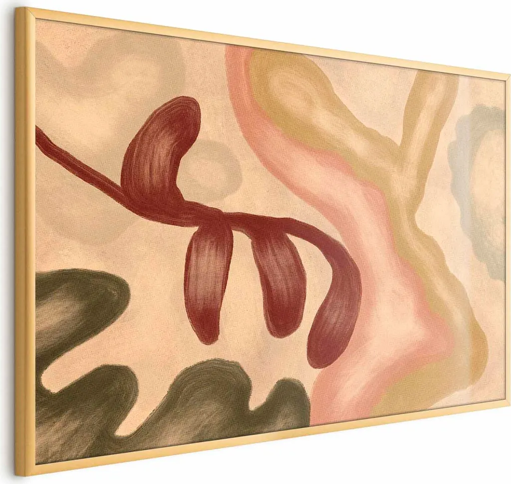 Quadro Moderno 60x40 Cornice Oro Gold Frame Poster Forme Colorate