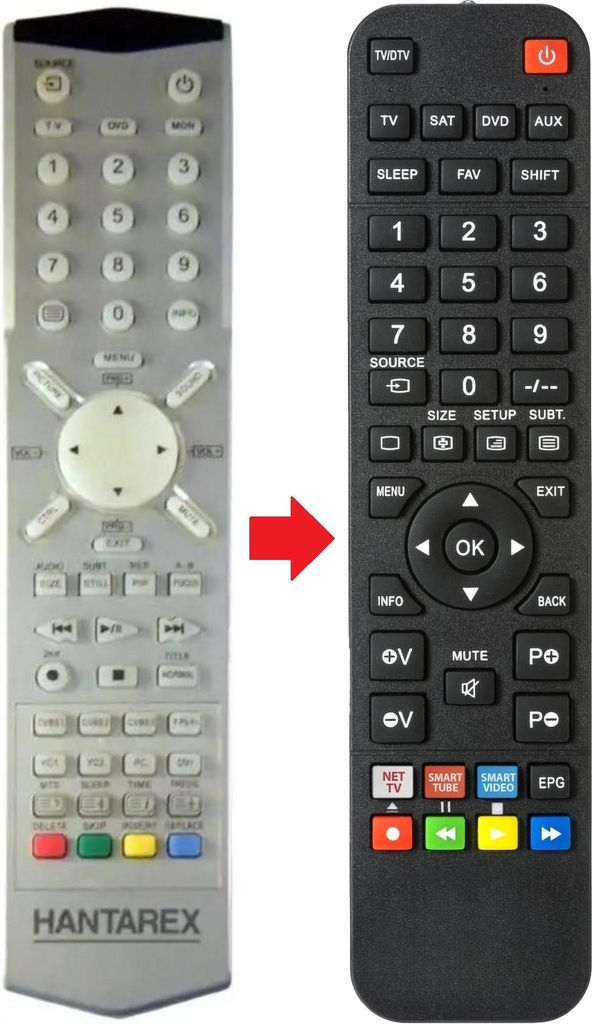 Fernbedienung geeignet für HANTAREX PD42XFRAMEHDDVBTTV