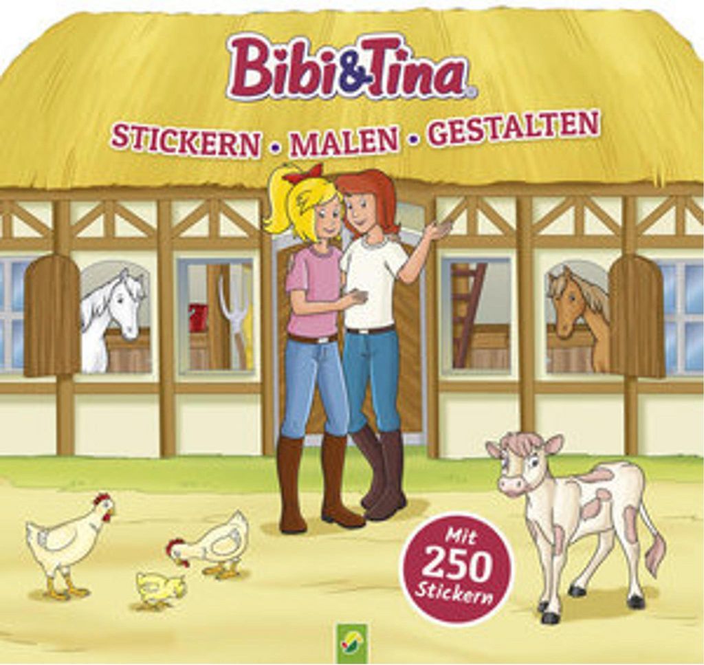 Bibi & Tina - Stickern, Malen, Gestalten. Malbuch mit 250 Immagine del prodotto 
