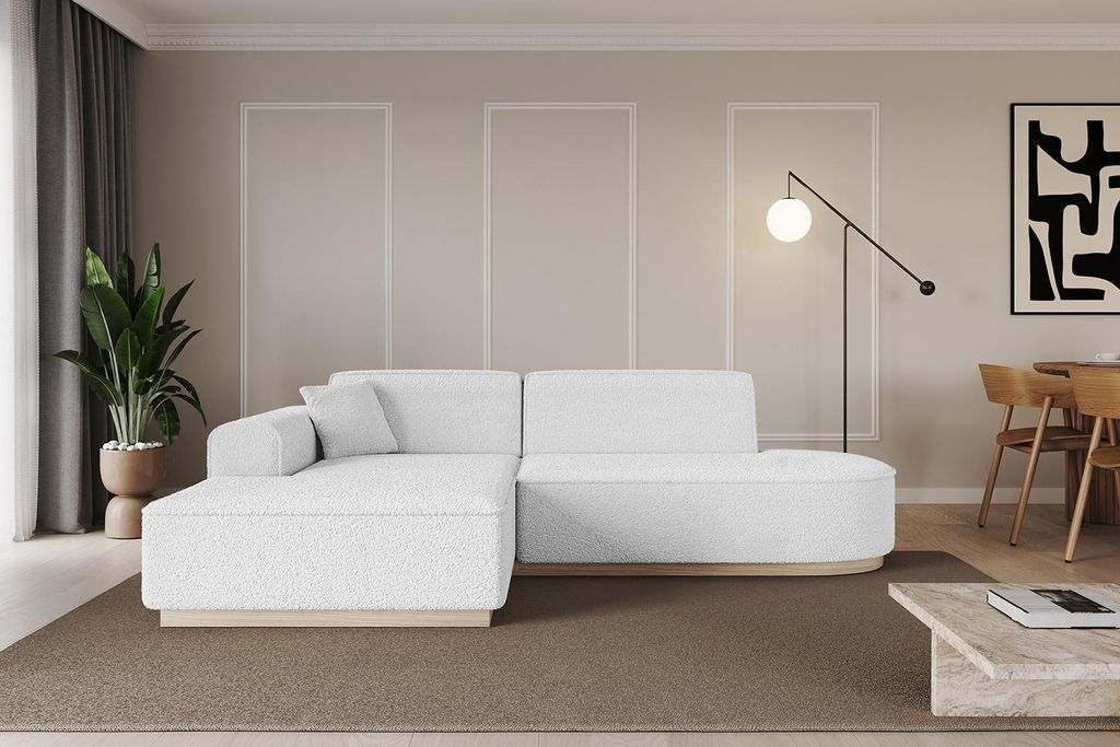 ALTDECOR Ecksofa in L-Form IREA-L1 232x165x80 cm Weiß Corner Sofa Eckcouch Couch Wohnlandschaft Cauchsofa