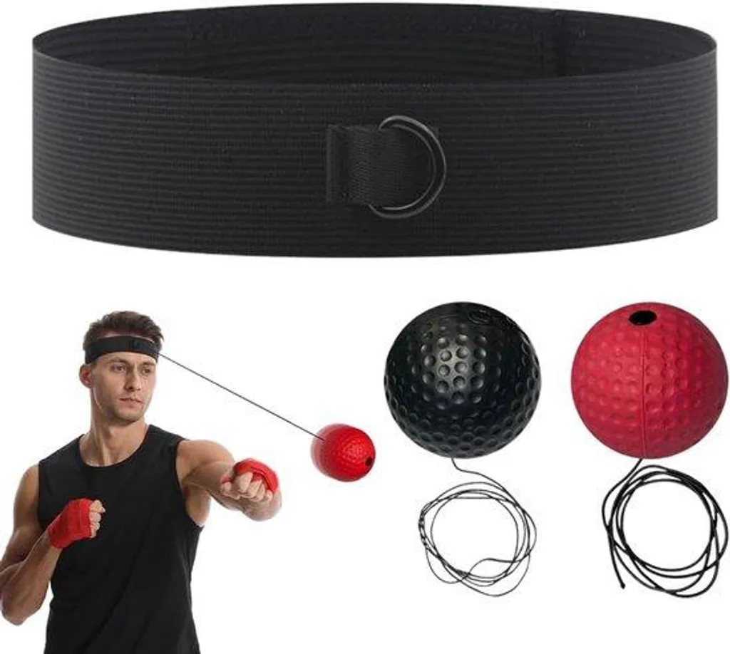 Balles de boxe pour réflexes multicolores - Lot de 2 avec bandeau Pro
