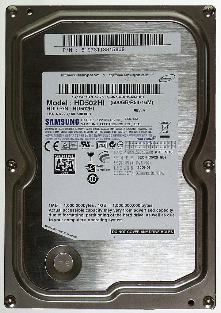 500GB SATA HDD Festplatte Samsung HD502HI ID13190