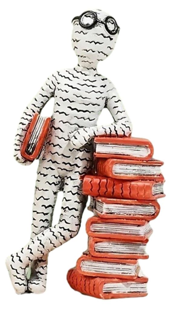 Abstrakte Figur eines lesenden Mannes, modern, sitzend oder liegend, Briefmann-Statue, künstlerische Dekoration für Zuhause, Büro oder Arbeitszi...